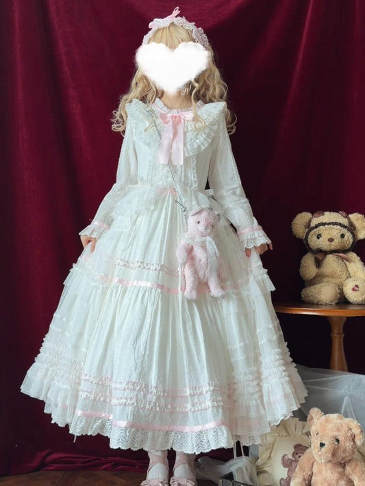 Sweet Signal Long Jacquard Cotton Lolita OP BY1161