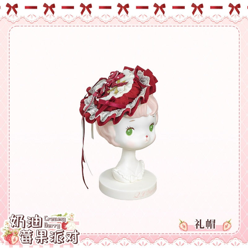 Pre-order Cream Berry Party Strawberry Polka Dot JSK BY1029