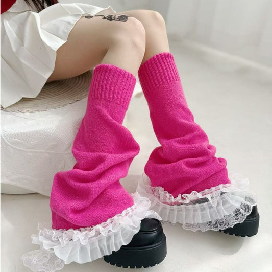 Autumn Winter Flared Lace Lolita Leg Warmers BY9222