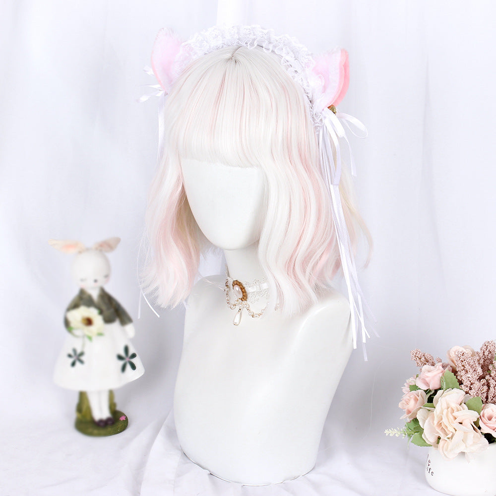 Ice Cream Macaron Color Fairy Short Bubble Curl Wig by0996