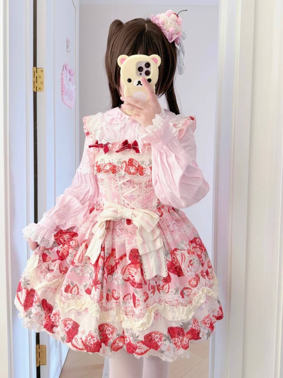 4 Colors Cute Peter Pan Collar Cotton Long Sleeved Blouse BY9267