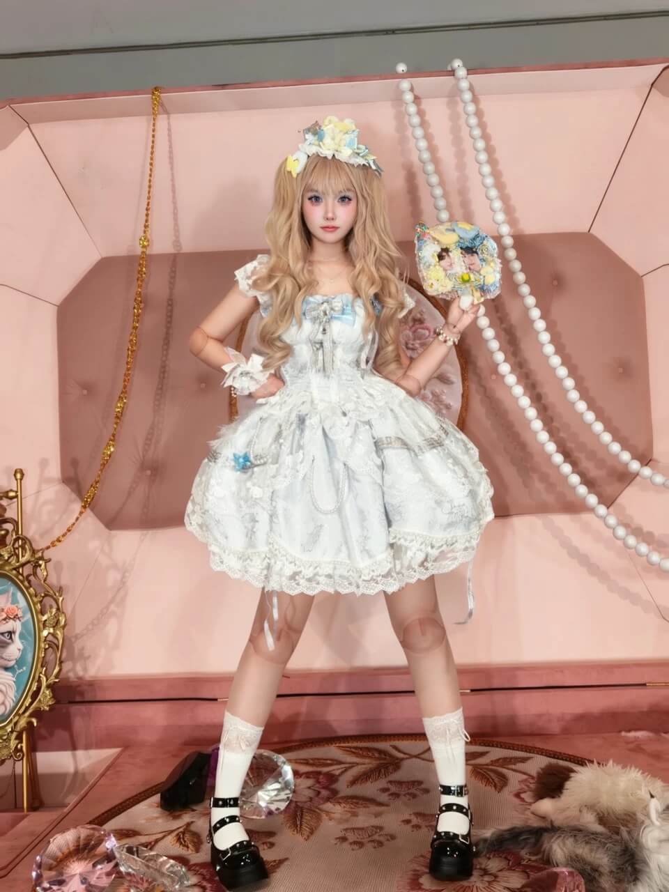 80D BJD Joint Doll Printed Lolita Tights BY2222