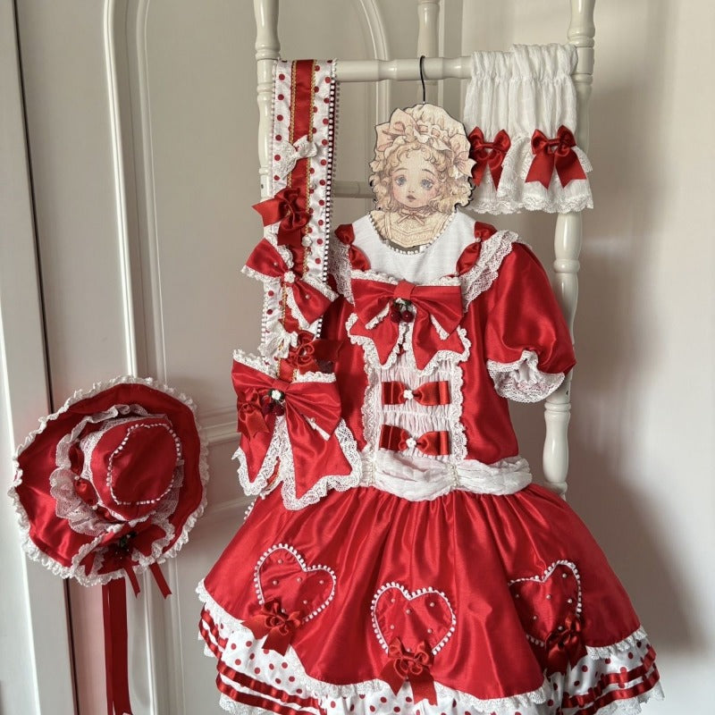Christmas Red Low Waist Dress Set BY1091