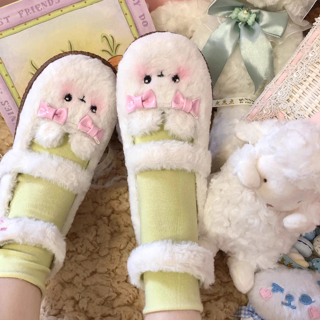 Little Sweet Bear Plush Lolita Lambhair Shoes BY12202
