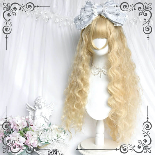 Pale Golden Woolly Curly Lolita Doll Wig BY1070