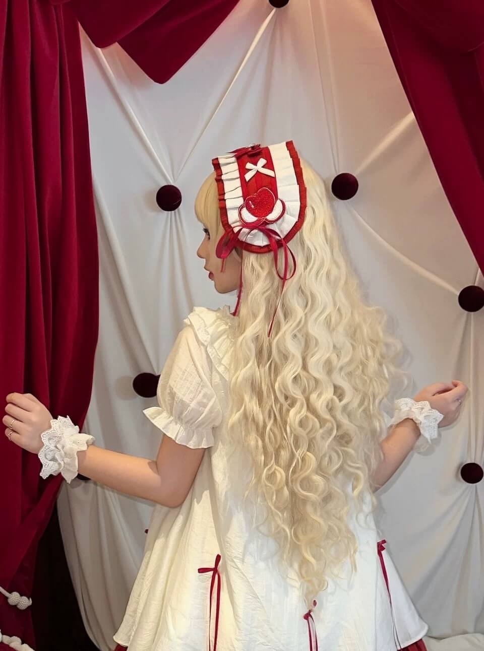 Pale Golden Woolly Curly Lolita Doll Wig BY1070