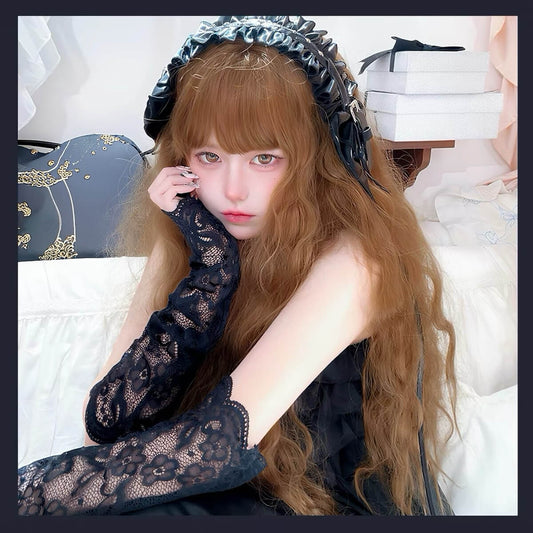 Vintage Elegant Classic Lolita Honey Golden Brown Wavy Wig BY3311