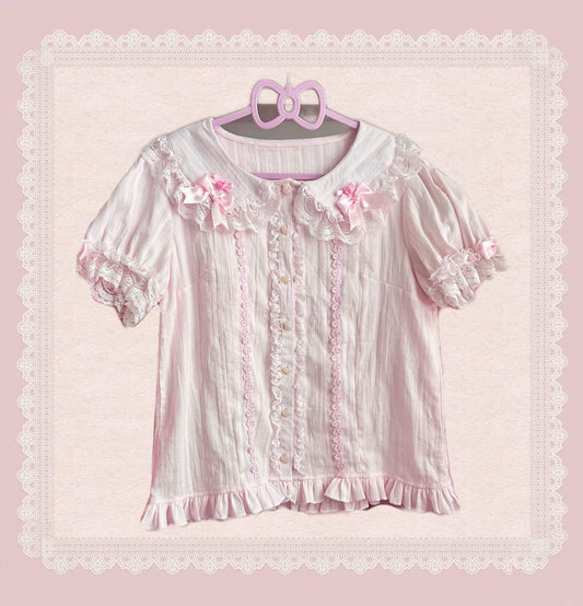 Vintage Peter Pan Collar Lace Cotton Lolita Blouse BY9255