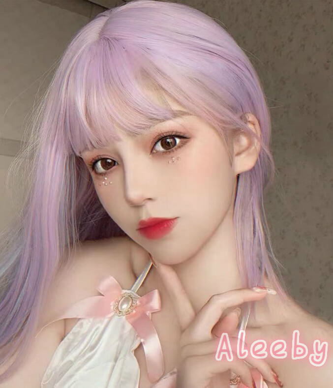 ALEEBY LOLITA PURPLE PINK BLUE MIXTURE DAILY SHORT STRAIGHT WIG BY31172