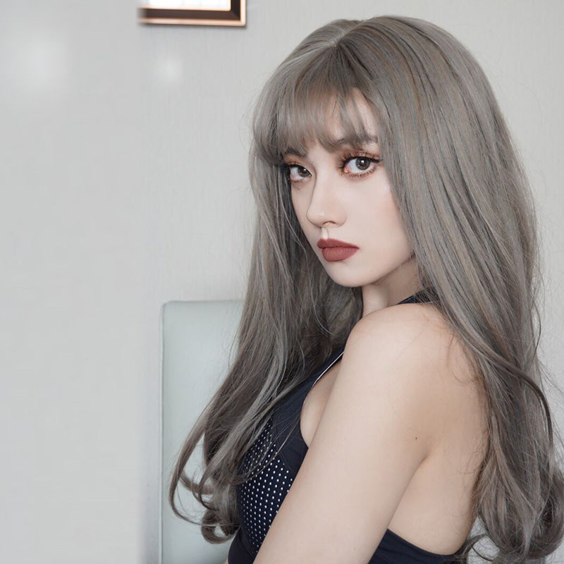 GRAY NATURAL SLIGHTLY ROLLED WIG BY31101