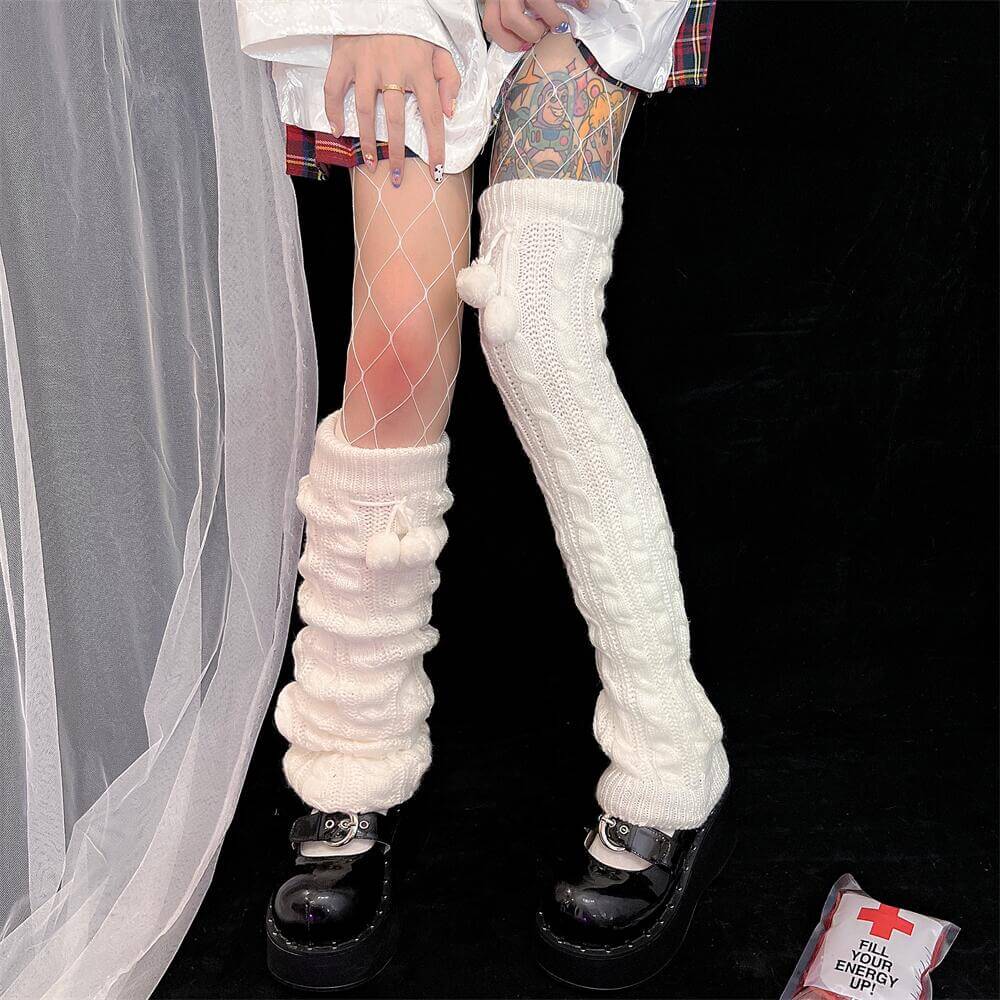 Japanese Harajuku Y2K Spice Girls wool knitted high tube JK knee socks BY9050