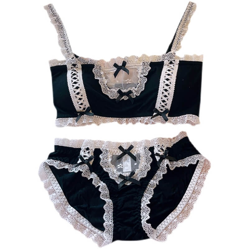 Lovely lace Strapless no steel ring underwear set by0080