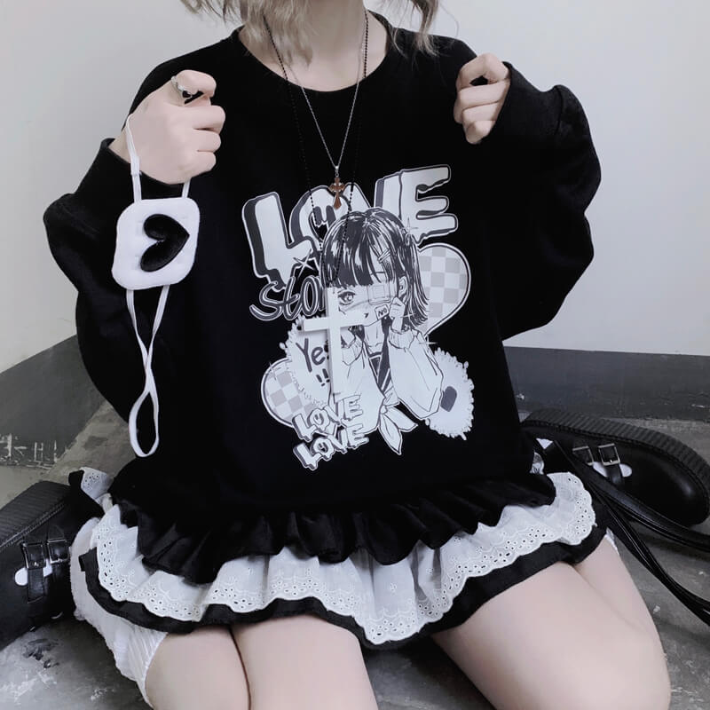 Original autumn and winter new Japanese soft sister cartoon hoodie BY900035