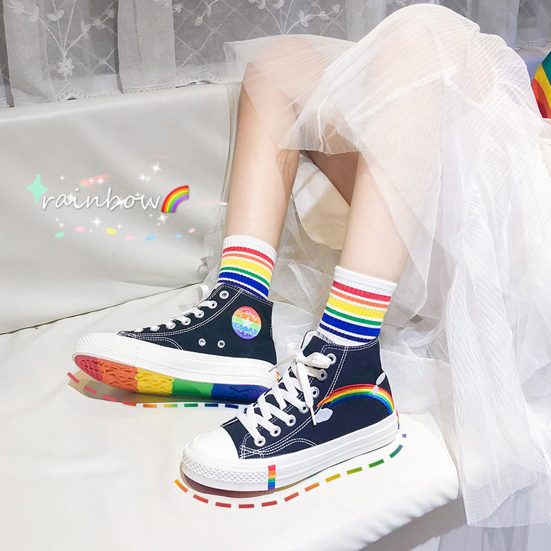 RAINBOW CANVAS SHOES BY81017