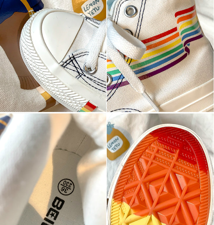 RAINBOW CANVAS SHOES BY81016
