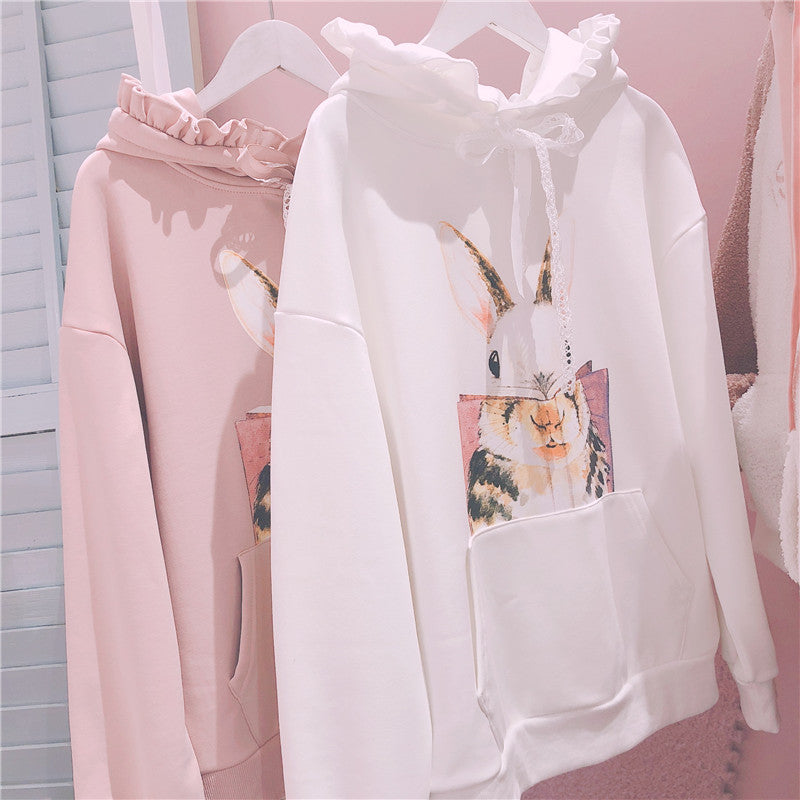 SWEET AND LOVELY BUNNY PRINT HOODIE BY23117
