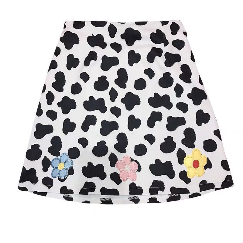 VINTAGE FLOWER EMBROIDERY COW SKIRT BY61093