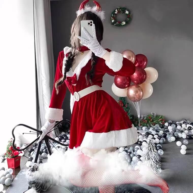 Sexy uniform seduce bunny ears girl cos Christmas Dress BY9009