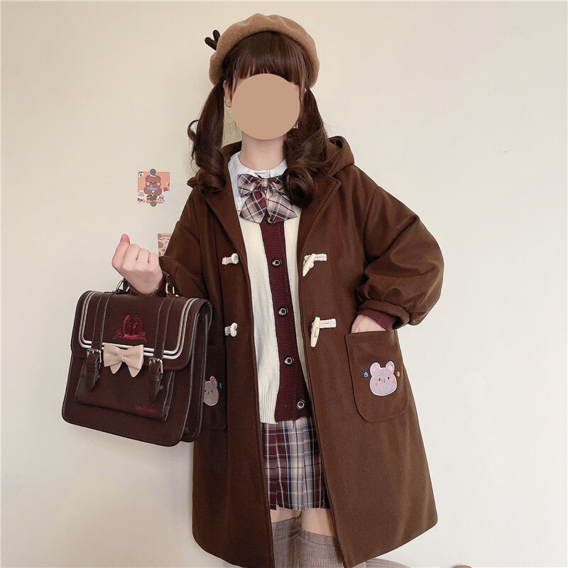 Japanese cute medium and long wool coat BY900021