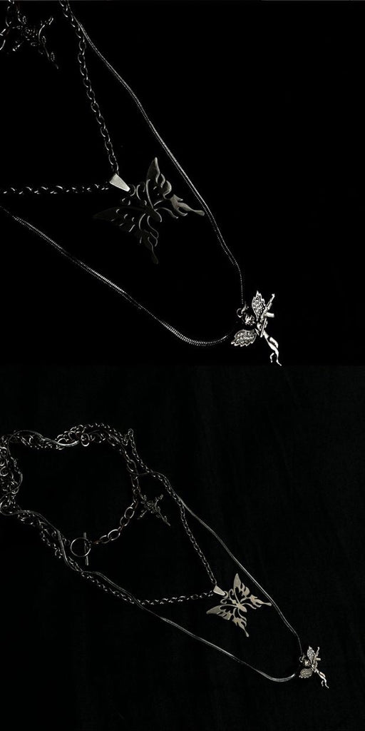 BUTTERFLY MULTI LAYER NECKLACE BY13021