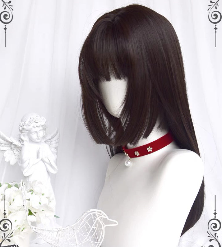 2022 New black red pick dyed long straight wig BY106
