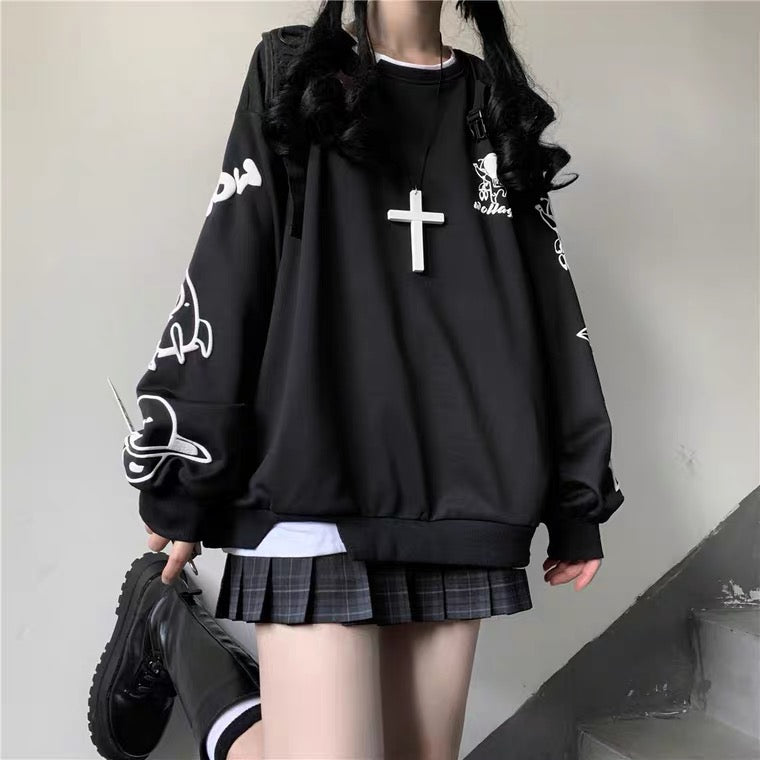 Japanese dark sweet and cool sweatshirt BY111