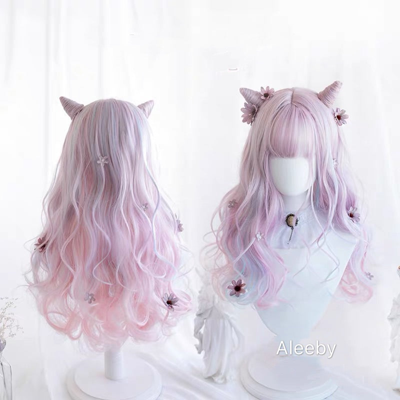 ALEEBY COS PINK BLUE MIXTURE WIG BY31155