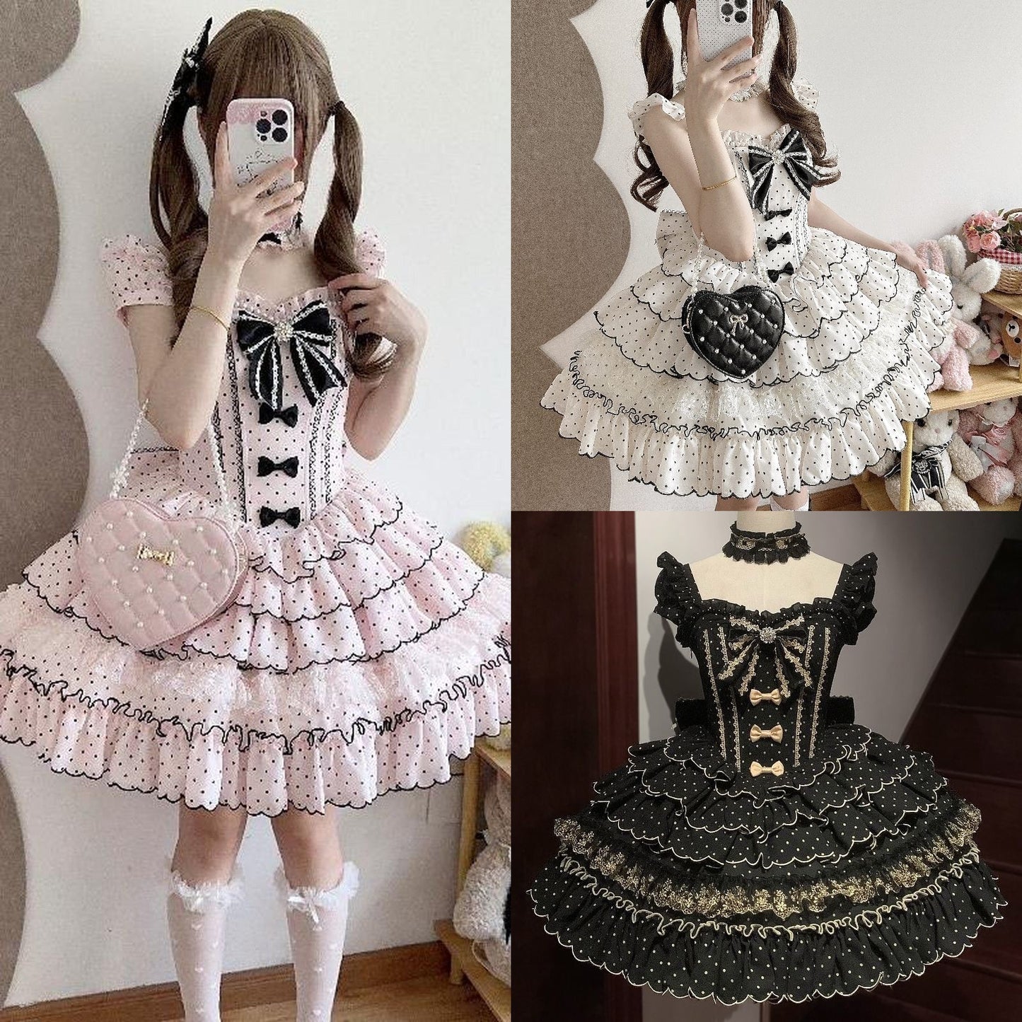 Vintage Polka Dot Short Lolita Princess Dress|In Stock BY0033
