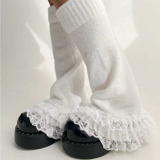 Autumn Winter Flared Lace Lolita Leg Warmers BY9222