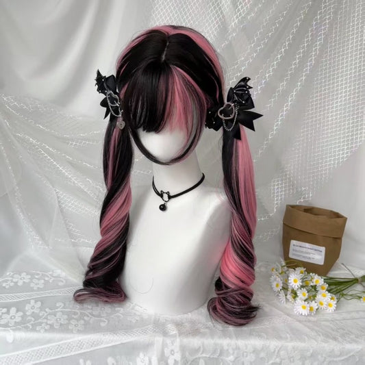 Black Pink Highlights  Wig BY9242