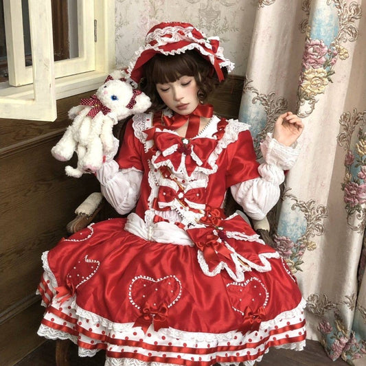 Christmas Red Low Waist Dress Set BY1091