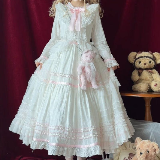 Sweet Signal Long Jacquard Cotton Lolita OP BY1161