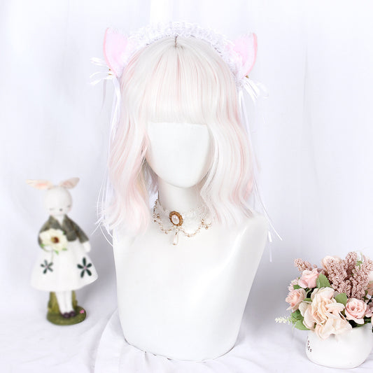 Ice Cream Macaron Color Fairy Short Bubble Curl Wig by0996