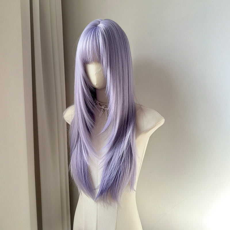 Long Straight Purple Wig BY9243