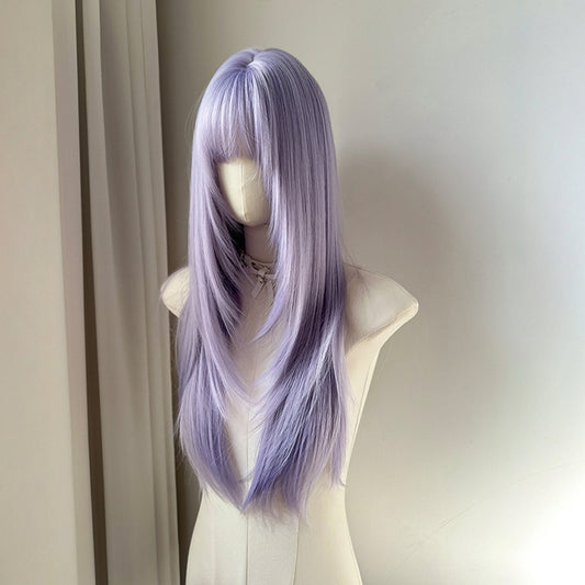 Long Straight Purple Wig BY9243