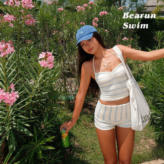 Knitted two-piece swimsuit set
