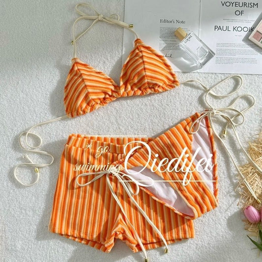 Orange Soda Beach Resort Bikini 3-Piece Set