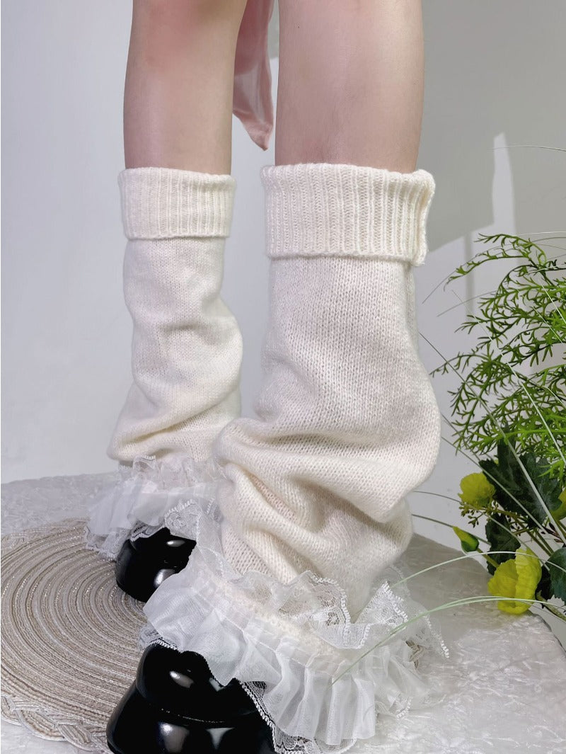Autumn Winter Flared Lace Lolita Leg Warmers BY9222