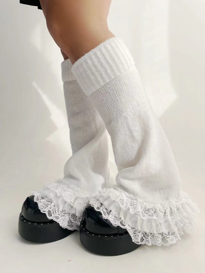 Autumn Winter Flared Lace Lolita Leg Warmers BY9222