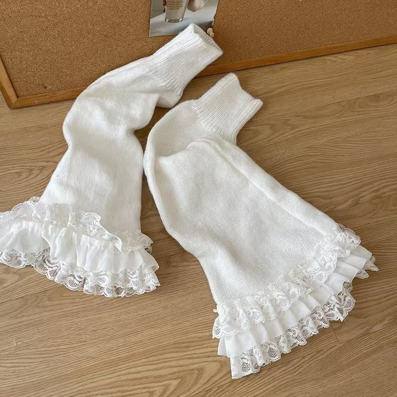 Autumn Winter Flared Lace Lolita Leg Warmers BY9222