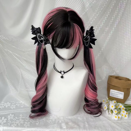 Black Pink Highlights  Wig BY9242
