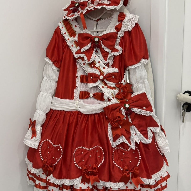 Christmas Red Low Waist Dress Set BY1091