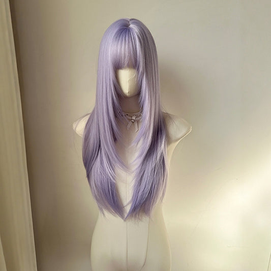 Long Straight Purple Wig BY9243