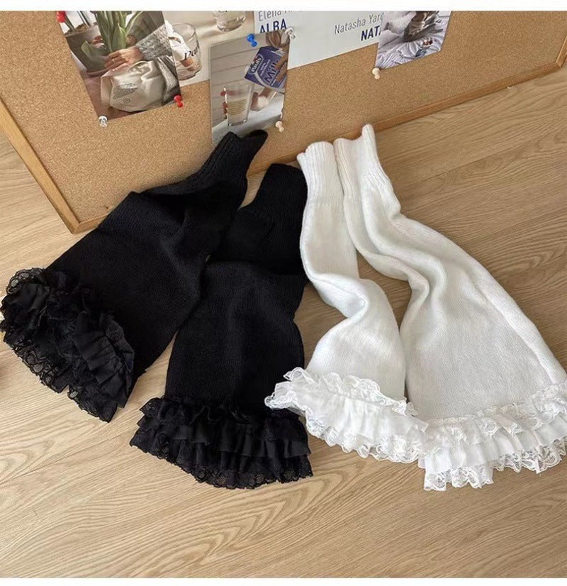Autumn Winter Flared Lace Lolita Leg Warmers BY9222
