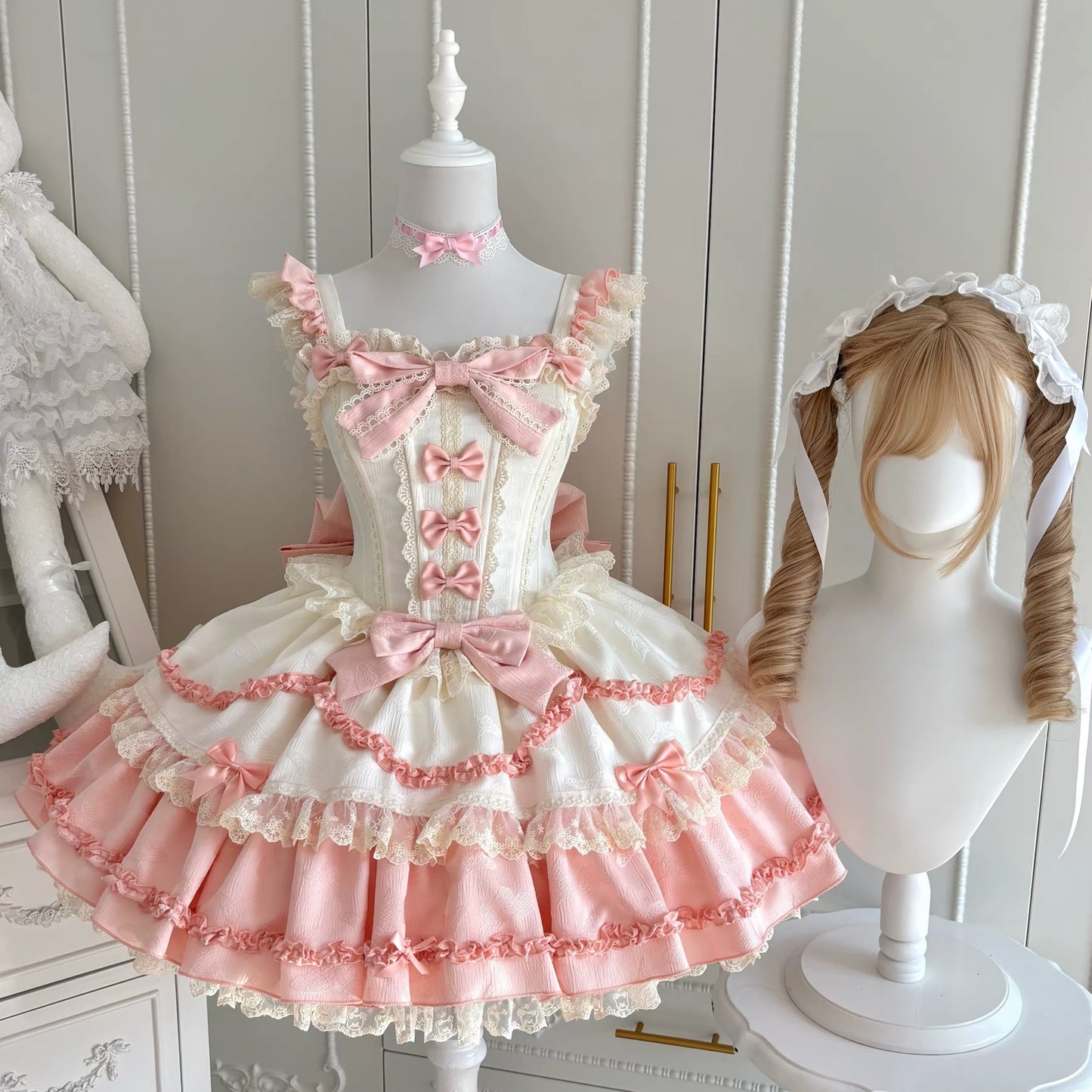 Pink & Blue Pastel Princess Lolita Dress｜In Stock BY0100
