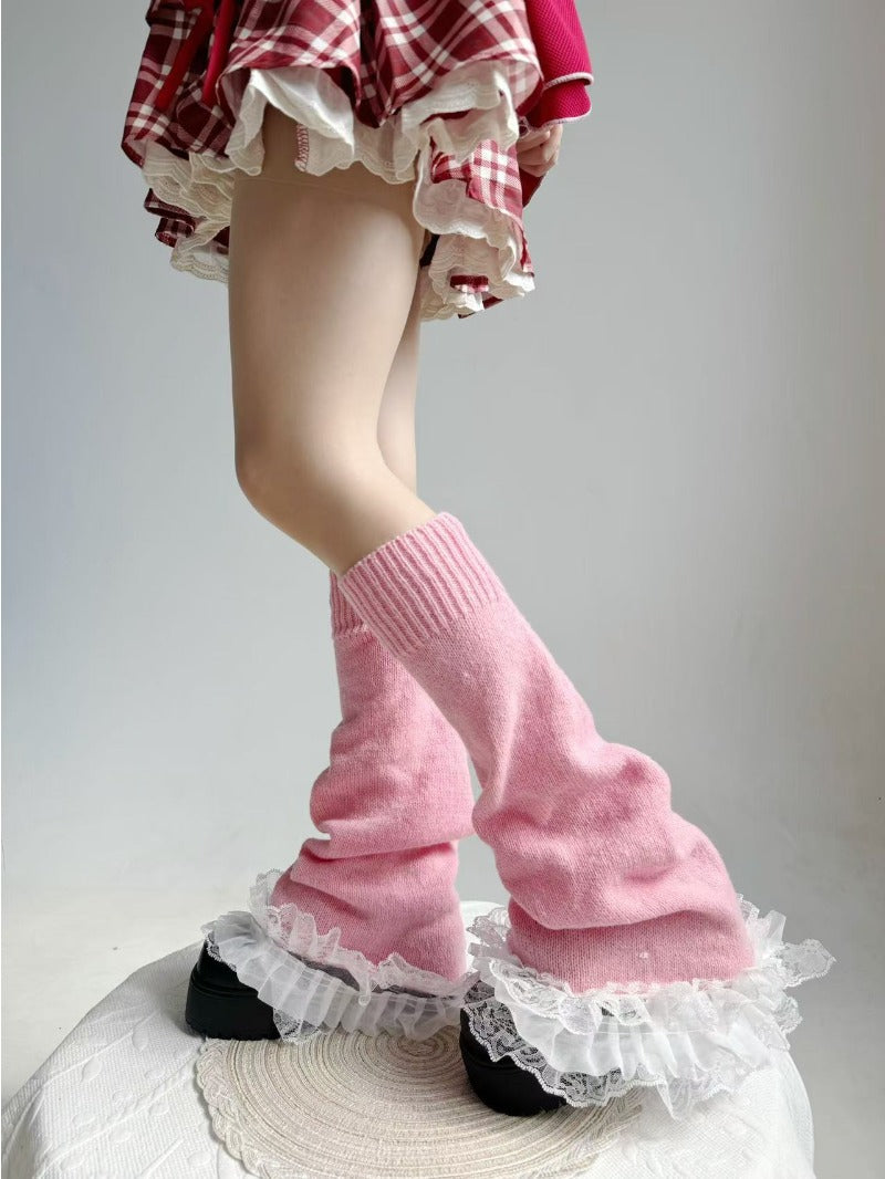 Autumn Winter Flared Lace Lolita Leg Warmers BY9222