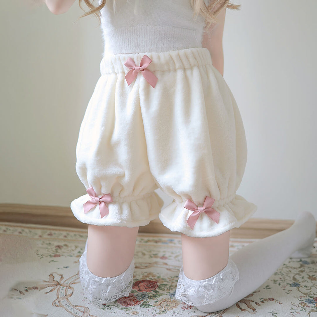 Lolita Rabbit Tail Plush Pumpkin Pants JK Bow Warm Pants BY1091