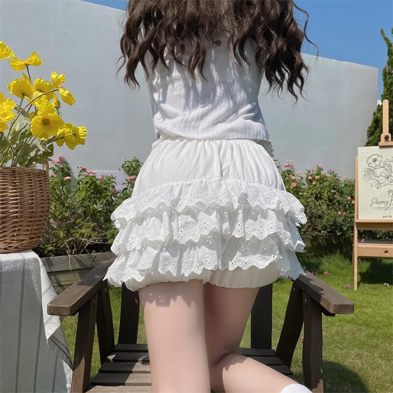 Lolita cake skirt pants fluffy skirt support leggings bloomers BY1009