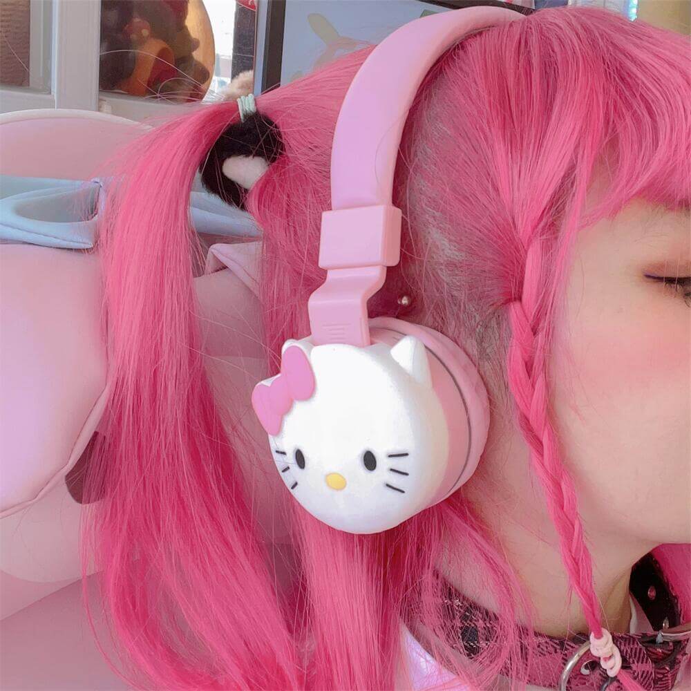 Japanese Y2K Sweet Cat Headworn Game Bluetooth Earphones BY1132