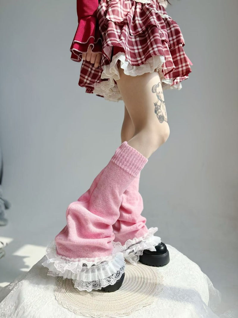 Autumn Winter Flared Lace Lolita Leg Warmers BY9222